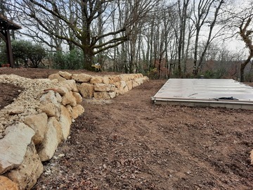 Travaux d’enrochement près de Langon